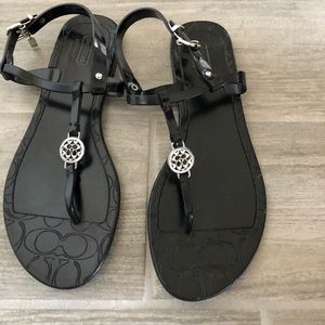 Coach Black t-strap sandals Size 8